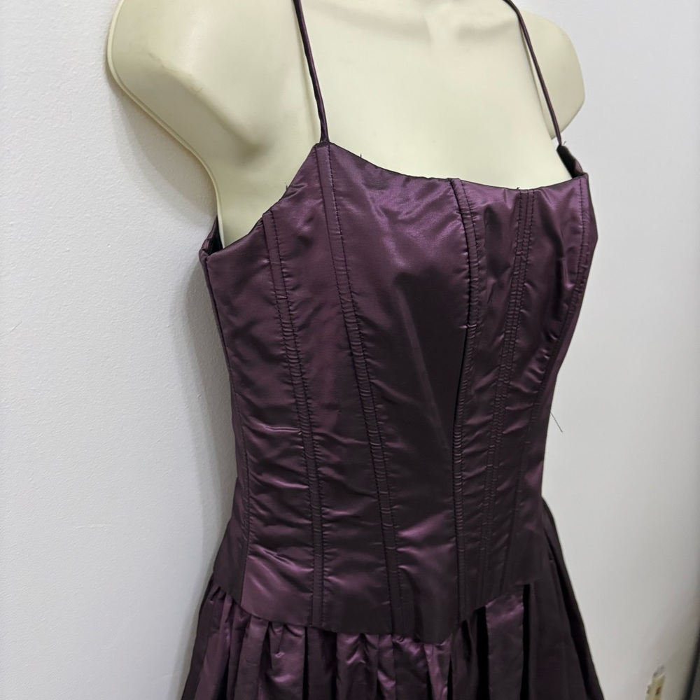 Vintage 90s Y2K Purple Corset Dress Jessica McClintock Gunne Sax Iridescent Prom - Picture 5 of 15